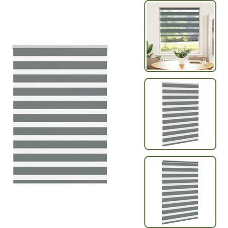 The Living Store Doppelrollo Dunkelgrau 105x150cm Stoffbreite 100,9 cm Polyester - Doppelrollo (1/5)