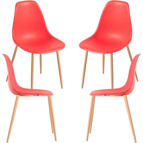 Packs Sillas Comedor - Pack 4 Sillas Mykle - Rojo