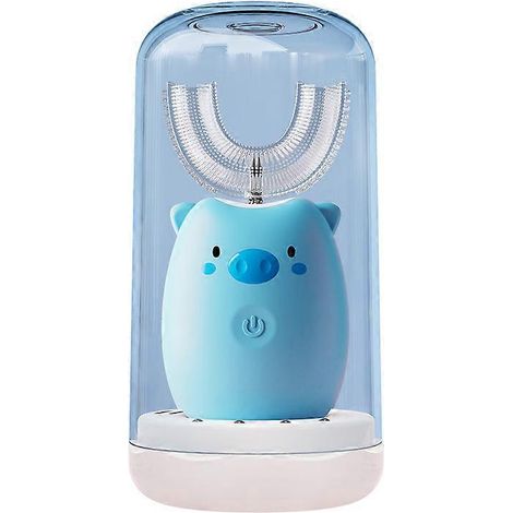 Brosse à dents électrique pour enfants de 2 à 6 ans. Avec gobelet. 3 modes de brossage. Minuteur 45 s (Bleue). (1/5)
