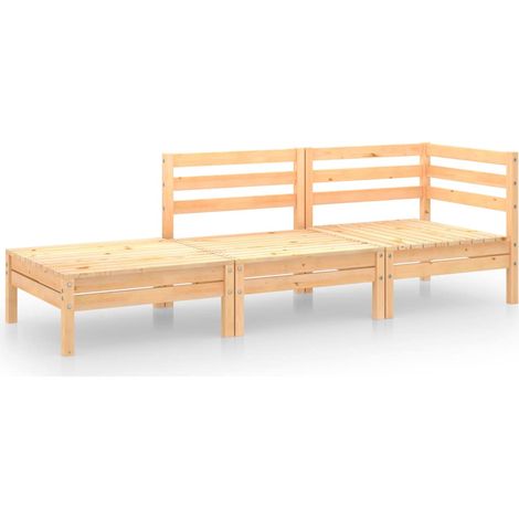 Maison Exclusive - 3-tlg. Garten-Lounge-Set Massivholz Kiefer (1/5)