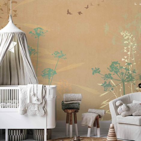 Papel pintado artgeist Bird in the Meadow 450x315 cm autoadhesivo
