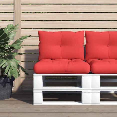 360840 Coussins de palette lot de 2 rouge tissu (1/5)