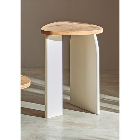 Makalani Beistelltisch, Eschenfurnier/Weiß lackiert, 60 x 45 x 40 cm. 60 x 45 x 40 cm (1/3)