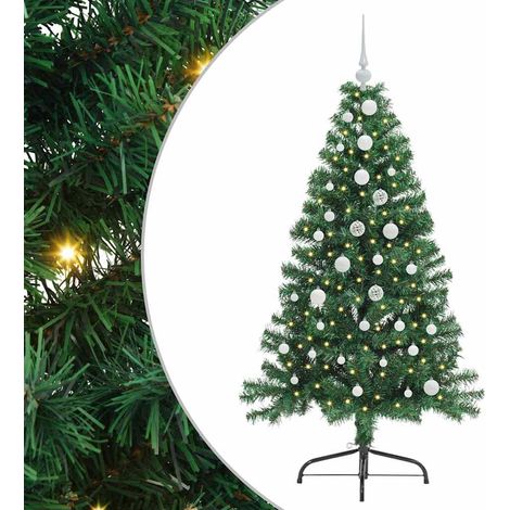 Sapin de Noël，Arbre de Noël artificiel pré-éclairé Vert 150 cm PVC CFW42923 (1/5)