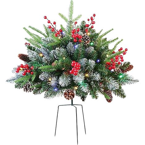 Arbre De Noël Décoratif Avec Lumières Led - Filler Pour Bac Extérieur - Support Tripode - Pour Jardin Patio Entrée - 1 Pièce (1/5)