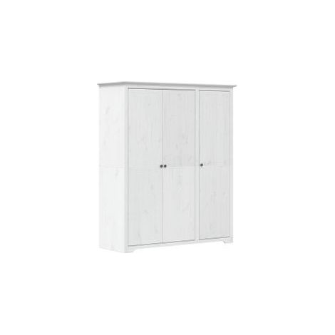 Garde-robe BODO blanc 146x53,5x173 bois massif de pin (1/5)