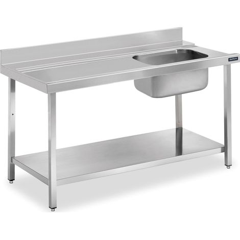 Table de Prélavage Inox avec Bac à Droite et avec Étagère - Distform