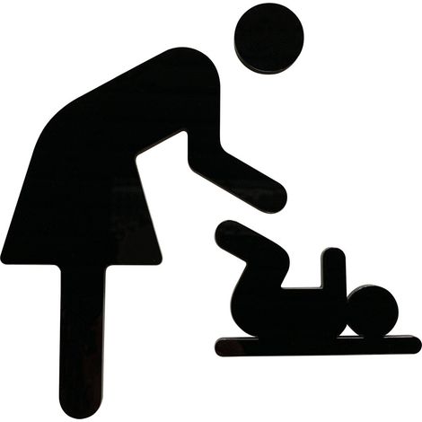 Plaque de porte change bébé.- Plexi noir - (1/5)