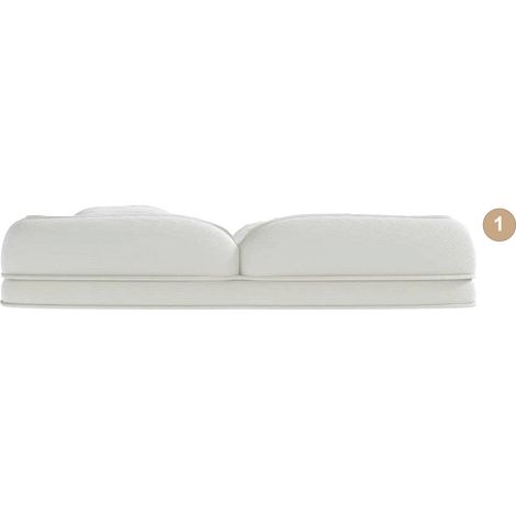 Canapé de sol pliable ergonomique 5 positions, convertible en lit, avec 2 coussins, fauteuil relax réglable 90°-180°, pour salon, chambre et coin lecture, Crème (1/5)