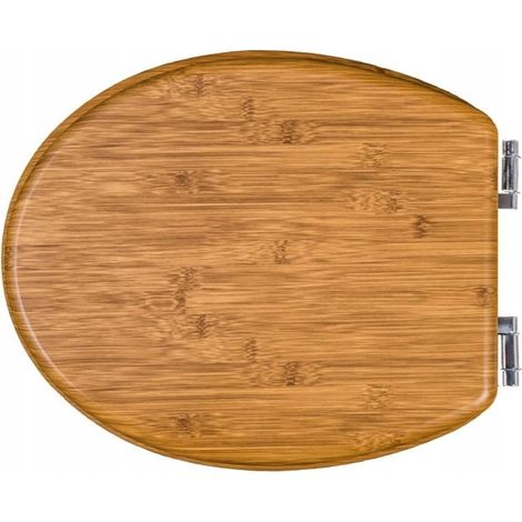 Sedile WC universale con chiusura ammortizzata AWD INTERIOR 1598 Bamboo MDF motivo bambù (1/5)