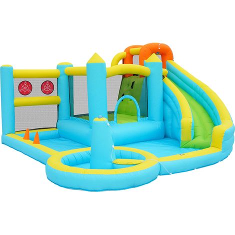 Château gonflable pour enfants - Aire de jeux multifonctionnelle - Château aquatique gonflable - Jeux de jardin pour enfants (1/5)