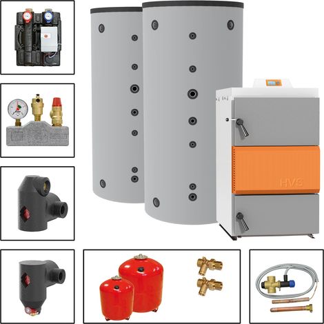 Solarbayer Holzvergaserset HVS E 60-1C Variante C mit 2xSLS-2200S Pufferspeicher (1/5)