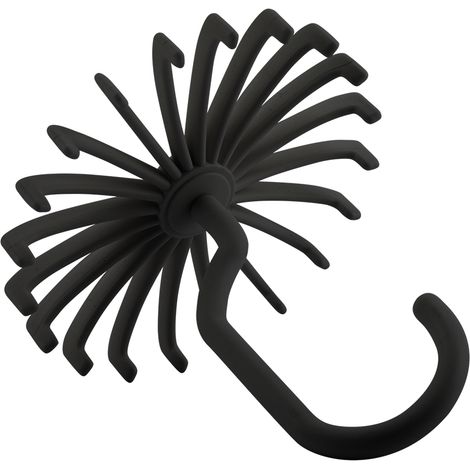 Cintre rotatif 360° pour cravates, ceintures et foulards, porte-accessoires mural, crochet organiseur noir, rangement polyvalent (1/5)
