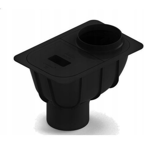 Dérivation de gouttière Q110 - 110 mm - Noir RAL 9005 - Haute qualité - Efficace - Durable (1/5)