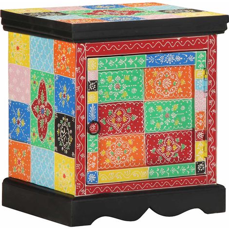 vidaXL Bedside Cabinet Multicolour 40x35x45 cm Solid Wood Mango