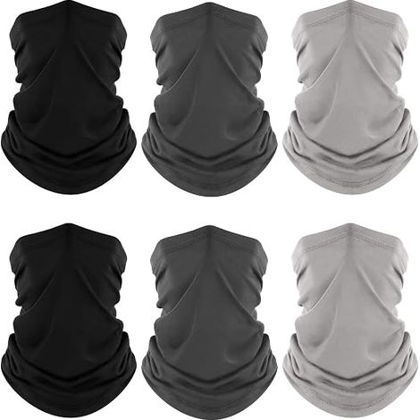 Sollbry Cache-Cou 6 Pièces Tour de Cou Élastique Soie Glacée Anti-UVTissu frais respirant anti-transpirant, protection UV vent poussière, multi-usages moto (1/5)