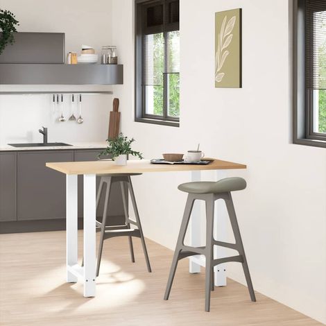vidaXL Bar Table Legs White 2 pcs 60x(90-91) cm Steel (1/5)