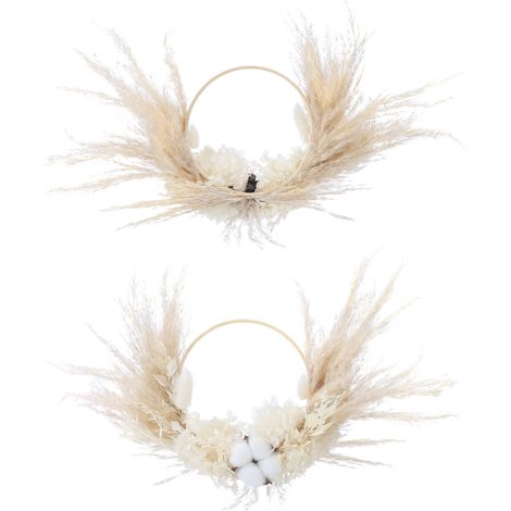 Couronne de fleurs séchées style 8 / Fleurs naturelles / Cercle intérieur 15 cm, cercle extérieur 20 cm / (1/5)