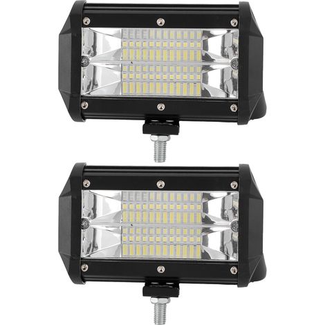 Barre LED de Travail 144W 48 LED Double Rangée 6000K IP68 Étanche Lumière Blanche Universelle avec Support de Fixation (1/5)