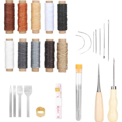 Kit de couture pour cuir, outil de réparation et de couture du cuir à faire soi-même (1/5)