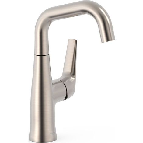 TRES 28144701AC FUJI Grifo Monomando con Maneta Lateral Lavabo Color Acero - ref: 28144701AC
