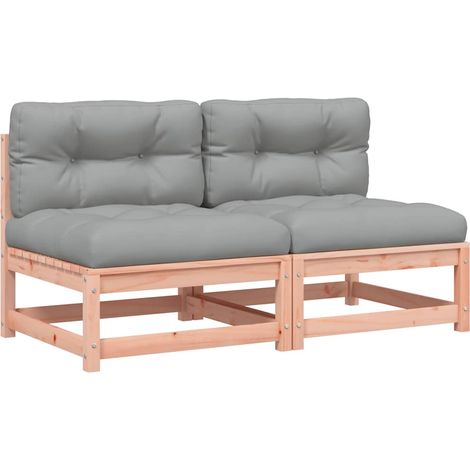Maison Exclusive - Divani Giardino Senza Braccioli con Cuscini 2 pz Legno Douglas (1/5)