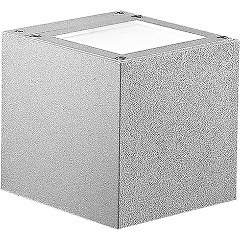 Applique LED Argentée 9W Double Émission Carrée IP65 3000K Gris - Éclairage Extérieur Design en Aluminium (1/5)