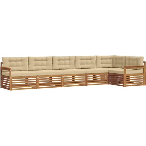 Outdoor Sofa Set with Cushion 6 pcs Natural and Beige vidaXL (1/5)