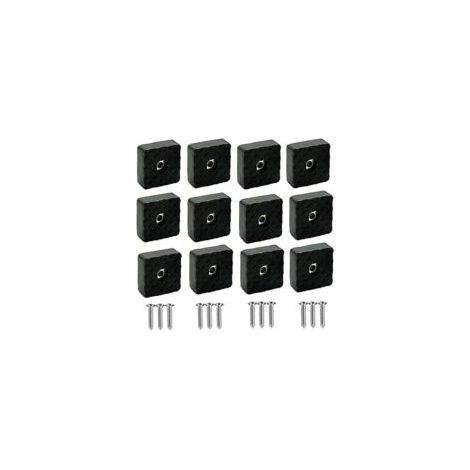 Lot de 12 patins en caoutchouc de 3 cm avec vis, carrés noirs antidérapants pour pieds de meubles, housses robustes pour pieds de canapé, chaise, table, bureau, canapé