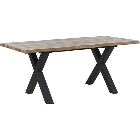 Mesa de comedor extensible madera oscura MDF mariposa 140/180 x 90 cm minimalista para 4-6 asientos Bronson