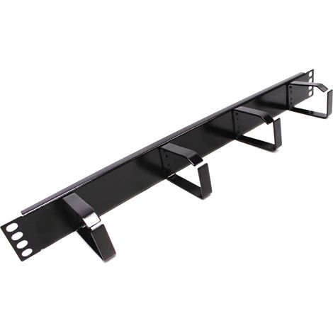 RackMatic - Guide câbles pour serveur rack 19" 1U Panneau de gestion de câbles avec 4 anneaux (1/3)