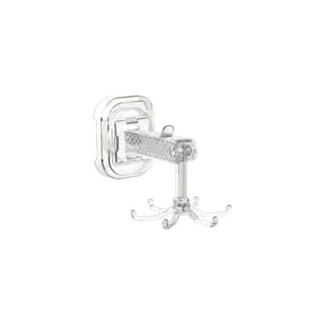 Sechszackiger Saugnapfhaken mit abnehmbarem Haken aus robustem Kunststoff (1-teiliges transparentes Set) - Crezuo