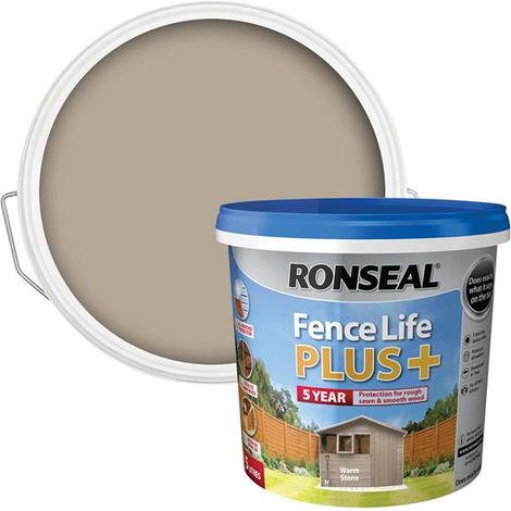 Ronseal 38396 Fence Life Plus+ Warm Stone 5 litre RSLFLPPWS5L