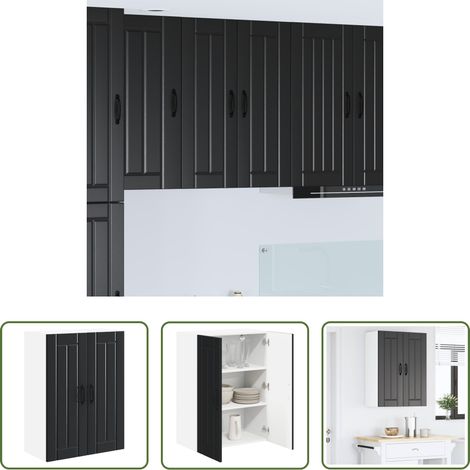 Bois d'ingénierie -  Armoire de cuisine Noir 60 x 31 x 80 cm Bois d'ingénierie (1/5)
