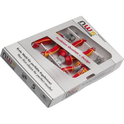 Jeu de pinces VDE 3 pièces – Pince coupante 160 mm – Pince à becs demi-ronds 205 mm – Pince universelle renforcée 180 mm – NWS