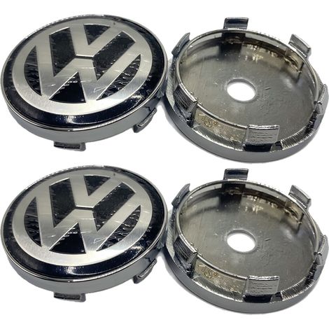4 Stück x 60 mm Modifizierte Felgen mit VW-Logo, Felgennabenkappen, Radnaben-Emblem mit Ziernähten für Volkswagen