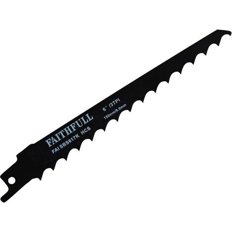 Faithfull S617K Sabre Saw Blade Wood 150mm 3 TPI (Pack of 5) FAISBS617K