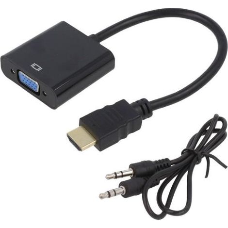 Adaptateur HDMI 1.4 prise male D-Sub 15pin HD femelle 0.15m - Noir