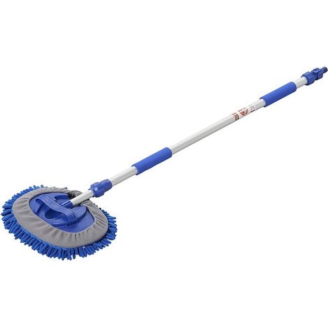 Cepillo de lavado chenilla microfibra mango telescopico 165 m azul