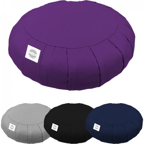 Pouf, zafu, coussin de méditation, yoga - Rond - 38 x 38 x 13 cm - Prune - Vivezen