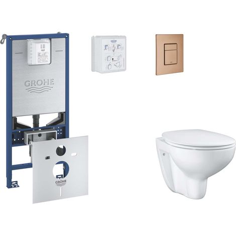 Grohe Rapid SLX - Set Vorwandelement, WC mit Softclose-Sitz und Skate Cosmopolitan-Betätigungsplatte, Warm Sunset gebürstet SANI11BB4103 (1/5)