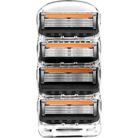 Lames de rechange manuelles, 4 lames, lames à 5 couches, boule élastique, tondeuse, convient aux rasoirs Gillette (1/5)