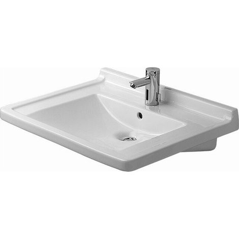 Lavabo Duravit STARCK 3 VITALavec trop plein plage de robinettrie 700x545mm 1 trou de robinetterie blanc