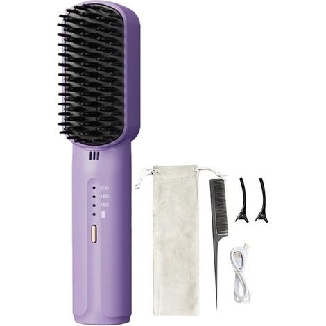JANMIR-Lisseur portable mini rechargeable à ions négatifs - Violet (1/3)