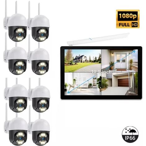 DISCORAMA®- KIT TELECAMERE VIDEOSORVEGLIANZA LED 8 CANALI CON MONITOR DVR HD INFRAROSSI (1/4)
