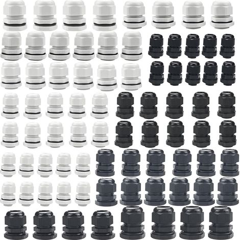 Lot De 80 Presse Étoupes,Ip68 Presse Etoupe Etanche PG7/PG9/PG11/PG13.5/PG16/PG19 Passe Câble Étanche Pour Boîte De Dérivation, Boîte De Distribution, Boîte à Fusibles En Saillie, Répartiteur Mural (1/5)