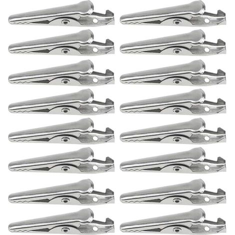60 Pieces 35mm Silver Metal Test Alligator Clips, Electrical Alligator Clips, Crocodile Mouth Shaped Clips, Specialized for Electrical Testing and Model Making