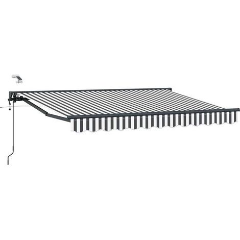 Store banne motorisé rétractable, gris anthracite et blanc, 2,5 x 2 mètres (1/5)