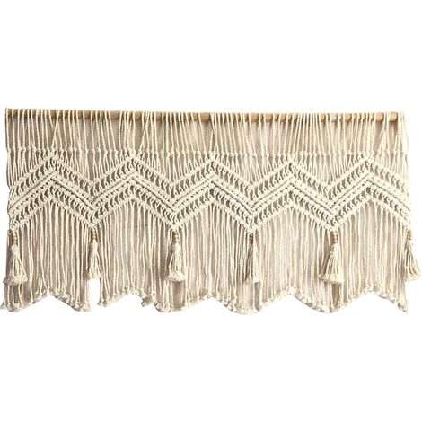 Cantonnière décorative suspendue, style bohème simple, tissée à la main, pour salon, chambre ou bureau, 120 x 55 cm / 47 x 22 pouces (1/5)