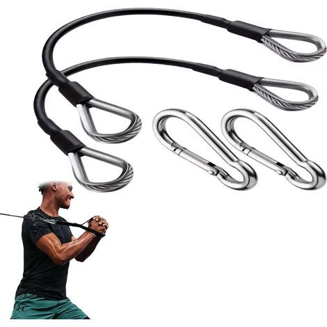 Ensemble de rallonges robustes en métal et en acier polymère, câble d'extension pratique pour équipements de fitness.